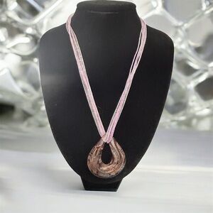 Elegant Pink Teardrop Pendant Necklace